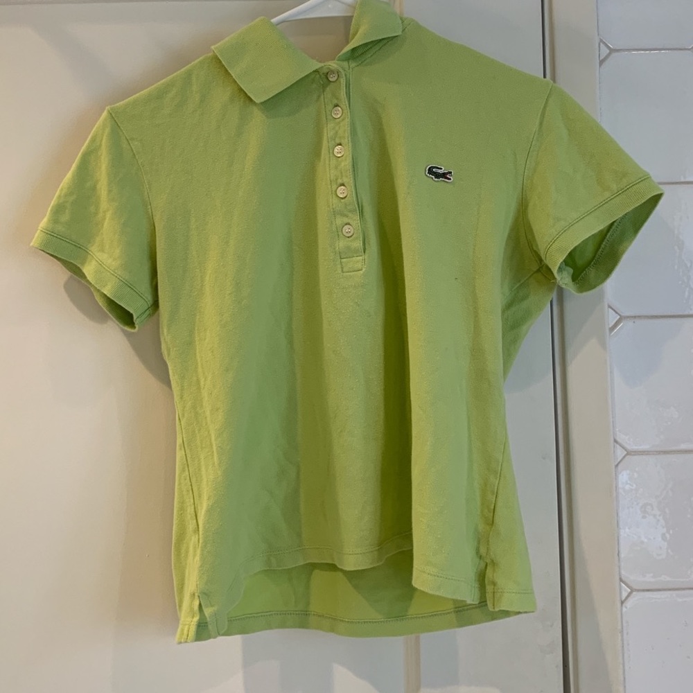 Lacoste Vintage lime green polo shirt